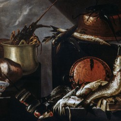 Composizione con pesci e crostacei, G.Battista Recco (dettaglio)