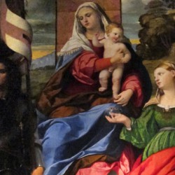 Madonna in trono con il Bambino tra i santi Giorgio e Lucia, e un angelo musicante (particolare)