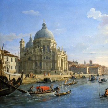 Gaspar Van Wittel, Veduta dell'ingresso del Canal Grande con la Chiesa della Salute (particolare)