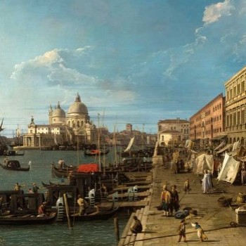 Canaletto, Il Molo con la Zecca e le colonne di San Teodoro (particolare)