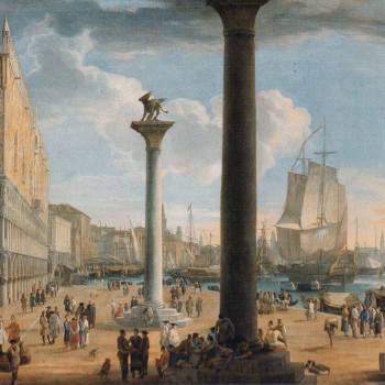 L. Carlevarijs, Il molo di San Marco verso la Basilica della Salute (particolare)