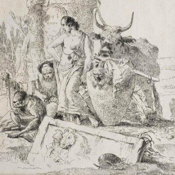 Scherzi di fantasia. Un giovane, un mago e una scimmia tra rovine antiche, Giambattista Tiepolo