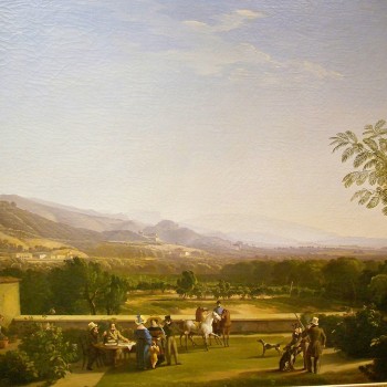 Fig 3- La veduta della Franciacorta dal giardino di Villa Ducco a Camignone,Luigi Basiletti