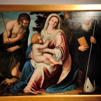 Fig-4 Simone Peterzano, Madonna con il bambino tra San Giovanni Battista e San Benedetto